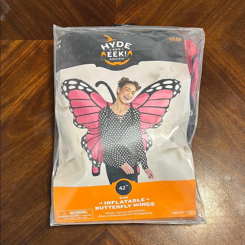 Hyde & EEK! Halloween Costume Inflatable Butterfly Wings - Pink and Black